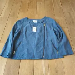 KUMIKYOKU ノーカラージャケット 6号 青