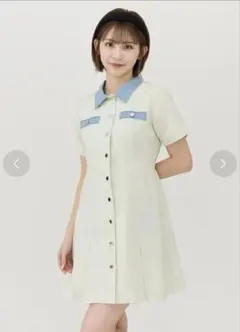 REDYAZEL サマーツイード襟つきミニワンピース