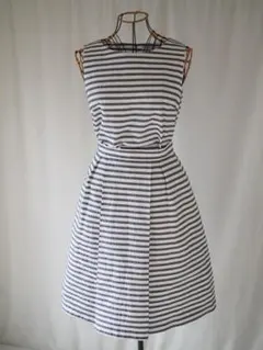 アンタイトル★ボーダー　ブラウス＋タックスカート★セットアップ