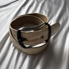 DIESEL white leather belt archive