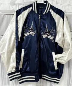 刺繍入りネイビースタジャン パーカー ヤンキー