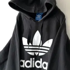 アディダスオリジナルス adidas スウェット パーカー Lブラック 黒 古着