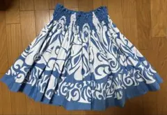フラダンス用スカート 青と白の模様　ミウミントアロハ