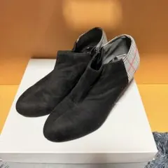 黒 スエード アンクルブーツ LL