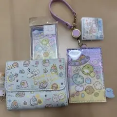 すみっコぐらし 三つ折財布 ミニミラー リール付パスケース ３点セット