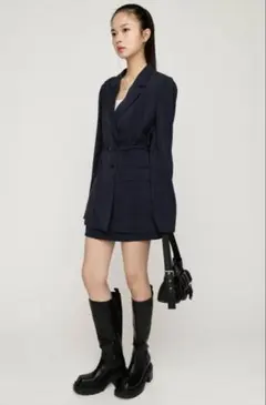 SLY ジャケット＋スコート セットアップ ネイビー