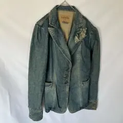 ZARA trafaluc デニム テーラードジャケット L ヴィンテージ 春秋