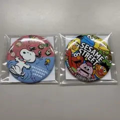 スヌーピー 缶バッジ ユニバーサル・スタジオ・ジャパン　セサミストリートおまけ