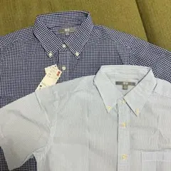 UNIQLO ユニクロ シアサッカー半袖シャツ M　2枚セット
