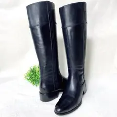 ほぼ新品✨DoCLASSE 本革 ロングブーツ 黒 23cm ほぼ新品✨DoCLASSE 本革 ロングブーツ 黒 23cm シフォンロングブーツ