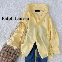 Ralph Lauren Mサイズ パステルイエロー オックスフォードシャツ 春