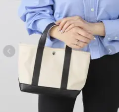 【未使用】The Bagmatiバグマティ　キャンバストート　Sサイズ　レザー黒のサムネイル