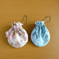 ハンドメイド リバティ　まるミニ巾着・エコバッグ