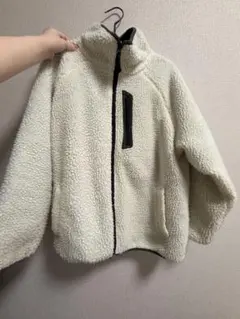 アイボリー フリースジャケット リバーシブル