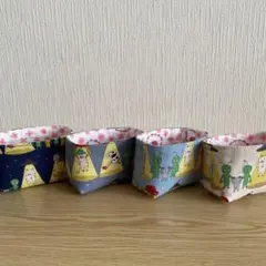 ハンドメイド 布バスケット 小物入れ