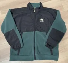 ロゴス　フリースジャケット ブラック/グリーン　LOGOS