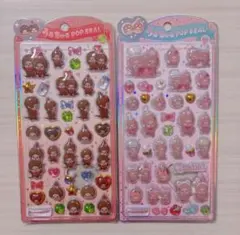 もんちっち　うるちゅるポップシール　2種　ボンボンドロップシール