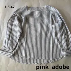 【pink adobe 】Mサイズ　ストライプ　ブラウストップス