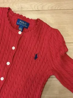新品未使用 ラルフローレン ニット カーディガン 5 110 115 赤 レッド