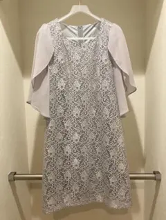 ライトグレー レースドレス Mサイズ