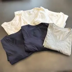 VネックTシャツ 6枚セットホワイトネイビーグレー　UNIQLO