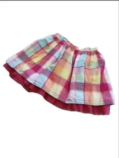 AMERICAN STANDARD チェック柄 チュールスカート マルチカラー