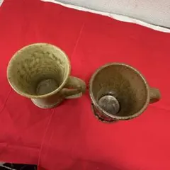 【益子焼】デミタスカップ 2客セット（作家刻印入り）