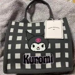 Kuromi チェック柄バッグ 中型 クロミ