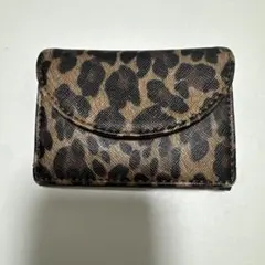 レオパード柄 三つ折り財布 ミニ財布