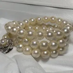 照り良好☆ あこやパール 本真珠 ネックレス6.0-6.5mm Silver刻印