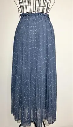 レディース 水玉 ロング プリーツスカート