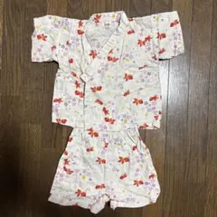 子供服 甚兵衛 金魚 花柄 白 夏 90