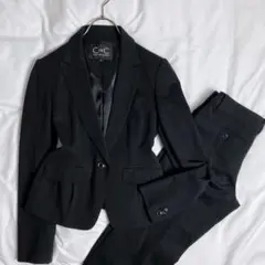 美品　クードシャンス　テーラードジャケット　パンツ　セットアップ　黒　38