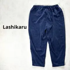 【Lashikaru】4L コーデュロイジョガーパンツ　レディース　ネイビー