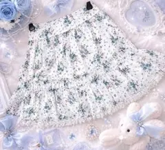 L'EST 花柄 フレア ミニスカートのサムネイル