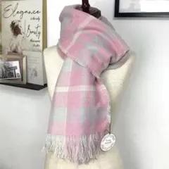 【新品】Lune jumelle　チェック柄　マフラー　ピンク　合わせやすい　a