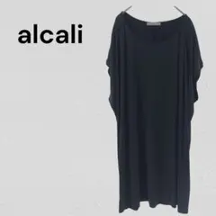 アルカリ ギャザー モモンガ　チュニック 黒　ドレープ　ラフ　ゆったりのサムネイル