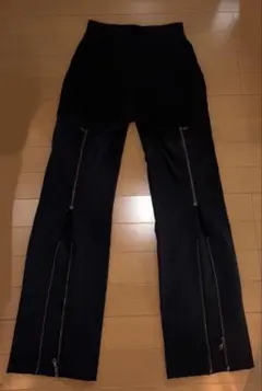 ジップ付きパンツ/ブラックのサムネイル