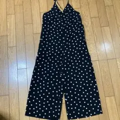 GU 黒白水玉オーバーオール