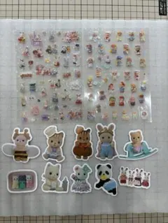 シルバニアファミリー ホログラムシール2枚　ダイカットステッカー セット　①