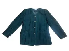 Queen Sheep チェック柄ジャケット　金ボタン　グリーン　レトロ　13号