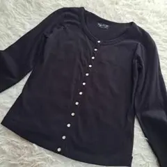 【agnes b.】インプレッション　長袖　カットソー　カーディガン　ブラック