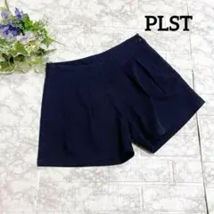 PLST プラステ ネイビー ショート パンツ ハーフパンツ 短パン 綿 綺麗め