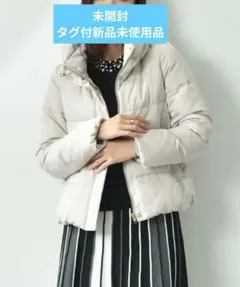 インタープラネット ピーチスキンショートダウン グレイッシュベージュ M 未開封