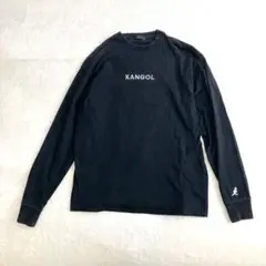 KANGOL カンゴール 長袖 Tシャツ 黒 ロンT ロゴ刺繍 L 袖ロゴのサムネイル