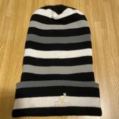 ‼️最終値下げ中‼️カンガルー刺繍 ニットビーニー ストライプ