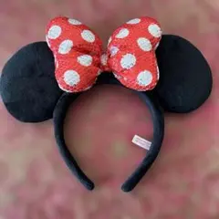 ディズニーリゾート　ミニーカチューシャ【美品】