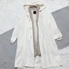 【美品】パドカレ　アイリッシュリネンコート　3WAY フード　アイボリー