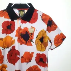 【未使用！】VIVA HEART ビバハート 花柄ポロシャツ 黒襟 48サイズ