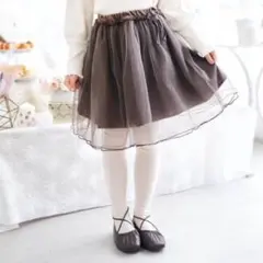 アプレレクール お花モチーフチュールスカート 110cm